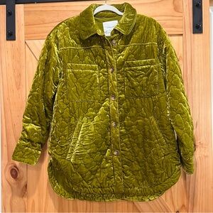 Olive Quilted Velvet Jacket